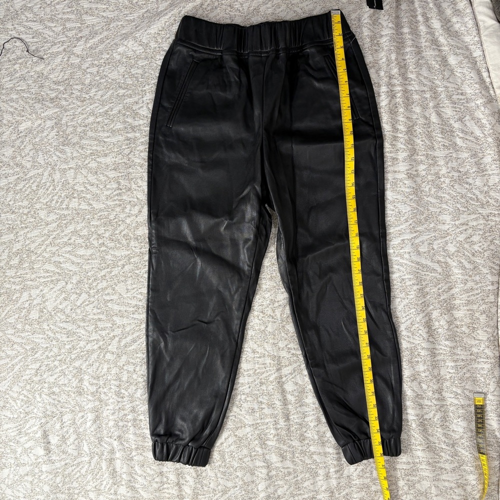 Black Women’s INC Faux Leather Jogger Pants